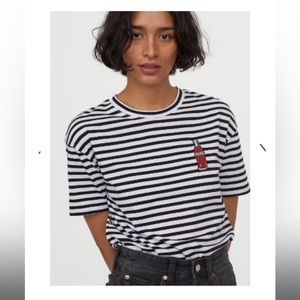 Striped Coke Bottle Embroidered T Shirt